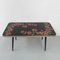 Vintage Coffee Table with Glass Top and Angled, Tapered Legs, 1950s, Image 7