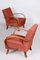 Czech Art Deco Beech & Red Fabric Armchairs attributed to Jindrich Halabala for Up Závody, 1930s, Set of 2 2