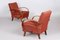 Czech Art Deco Beech & Red Fabric Armchairs attributed to Jindrich Halabala for Up Závody, 1930s, Set of 2 3