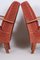 Czech Art Deco Beech & Red Fabric Armchairs attributed to Jindrich Halabala for Up Závody, 1930s, Set of 2, Image 6