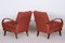 Czech Art Deco Beech & Red Fabric Armchairs attributed to Jindrich Halabala for Up Závody, 1930s, Set of 2 4