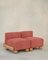 Slipper Cove Armless Two Seat in Flamingo Velvet by Fred Rigby Studio 1
