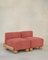 Slipper Cove Armless Two Seat in Flamingo Velvet by Fred Rigby Studio, Image 1