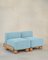 Slipper Cove Armless Two Seat in Pool Velvet by Fred Rigby Studio 1