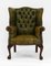 Antique Leather Button Wing Back Armchair with Claw and Ball Feet, 1920s, Image 4