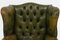 Antique Leather Button Wing Back Armchair with Claw and Ball Feet, 1920s 9
