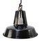 Vintage French Industrial Black Enamel Pendant Light from Mazda, Image 1