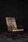 Mid-Century Danish Modern Beech & Brown Leather High Armchair from Farstrup Møbler, 1970s, Image 1