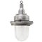 Vintage Industrial Silver Metal and Clear Glass Pendant Lamp 1