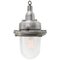 Vintage Industrial Silver Metal and Clear Glass Pendant Lamp 2