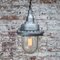 Vintage Industrial Silver Metal and Clear Glass Pendant Lamp 5