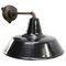 Lámpara de pared industrial vintage de hierro fundido y esmalte en negro, Imagen 2