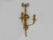 Large 2-Armed Flower Bouquet Wall Light in Gilded Bronze 4