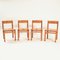 Vintage Pinewood Dining Chairs, 1970s, Set of 4, Image 1