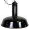 Lámpara colgante de fábrica industrial esmaltada en negro con superficie de hierro, años 50, Imagen 1