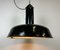 Industrial Black Enamel Factory Pendant Lamp with Iron Top, 1950s 16