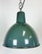 Industrielle grüne Emaille Fabriklampe, 1960er 6