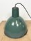 Industrielle grüne Emaille Fabriklampe, 1960er 14