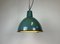 Industrielle grüne Emaille Fabriklampe, 1960er 10