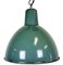 Lampe d'Usine Industrielle en Émail Vert, 1960s 1