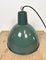 Industrielle grüne Emaille Fabriklampe, 1960er 12