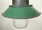 Lámpara colgante industrial de esmalte verde y hierro fundido, años 60, Imagen 4