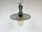 Lampe à Suspension Industrielle en Émail Vert avec Plateau en Fonte d'Aluminium, 1960 8