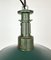 Lampada industriale smaltata verde con ripiano in alluminio pressofuso, 1960, Immagine 3