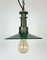 Lámpara colgante industrial de esmalte verde con superficie de aluminio fundido, 1960, Imagen 5