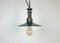 Industrial Green Enamel Pendant Lamp with Cast Aluminium Top, 1960 2