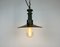 Lampe à Suspension Industrielle en Émail Vert avec Plateau en Fonte d'Aluminium, 1960 9