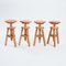 Brutalist Pinewood Studio Stools, 1970s, Set of 4 3