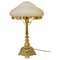 Antique Table Lamp with Cut Glass Shade, 1890s 1