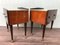 Vintage Italian Bedside Tables in Walnut and Glass Top, 1950s, Set of 2 8