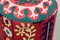 Taburete oriental vintage con tapicería Suzani, años 50, Imagen 7