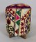 Vintage Oriental Stool with Suzani Upholstery, 1950s, Image 6