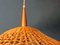 Modern Hanging Lamp in Copper and Rattan, 1970s 4