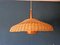 Modern Hanging Lamp in Copper and Rattan, 1970s 1