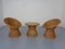 French Bamboo Chairs & Table, 1950s, Set of 3 1