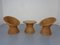 French Bamboo Chairs & Table, 1950s, Set of 3, Image 1