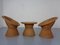 Tables et Chaises en Bambou, France, 1950s, Set de 3 2