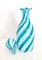 Murano Glass Decanter with Teal and White Canes attributed to Fratelli Toso, Italy, 1950s, Image 6