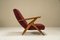 Reclining Burgundy Lounge Chairs n the Style of Antonio Gorgone, Italy, 1950s, Set of 2, Image 3