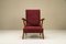 Reclining Burgundy Lounge Chairs n the Style of Antonio Gorgone, Italy, 1950s, Set of 2 7