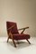 Reclining Burgundy Lounge Chairs n the Style of Antonio Gorgone, Italy, 1950s, Set of 2 8