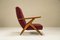 Reclining Burgundy Lounge Chairs n the Style of Antonio Gorgone, Italy, 1950s, Set of 2 4