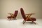 Reclining Burgundy Lounge Chairs n the Style of Antonio Gorgone, Italy, 1950s, Set of 2, Image 2