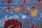Camino de mesa Suzani de seda azul con diseño de granada, Imagen 10