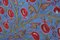 Silk Suzani Blue Table Runner with Pomegranate Design 6