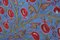 Silk Suzani Blue Table Runner with Pomegranate Design, Image 6